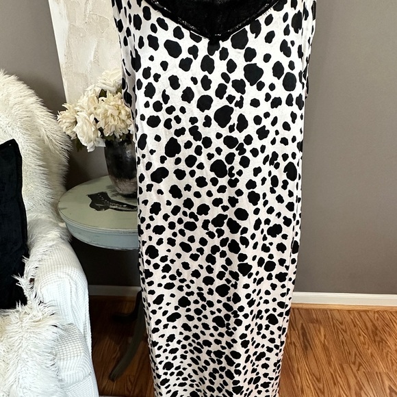 Anthropologie Vintage Y2K Inspired Dalmatian Print Slip Dress Size Medium - Picture 10 of 16